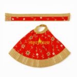 Handmade Maa Durga Orange Color Lehenga Chunri with Patka