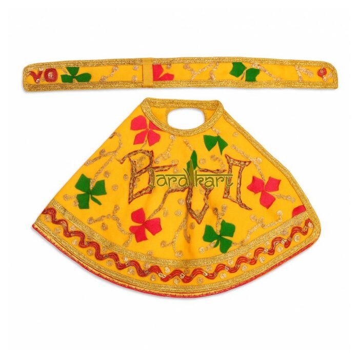 Multi Coloured Navratri Special Maa Durga Lehenga Chunri with Patka - Image 1