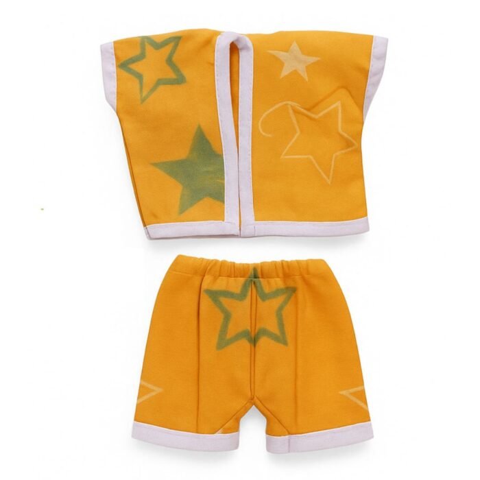 Star Printed Yellow Cotton Summer Night Dress for Ladoo Gopal - Image 1