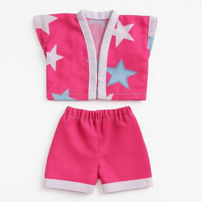 Beautiful Star Printed Pink Color Cotton Summer Night Suit for Laddu Gopal - Image 1