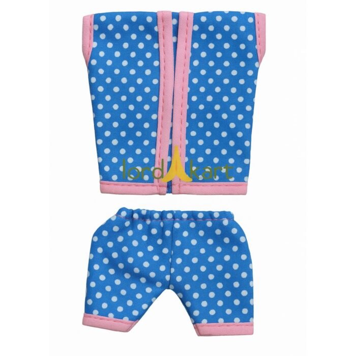 Beautiful Blue and Pink Color Cotton Summer Night Suit for Laddu Gopal - Image 1
