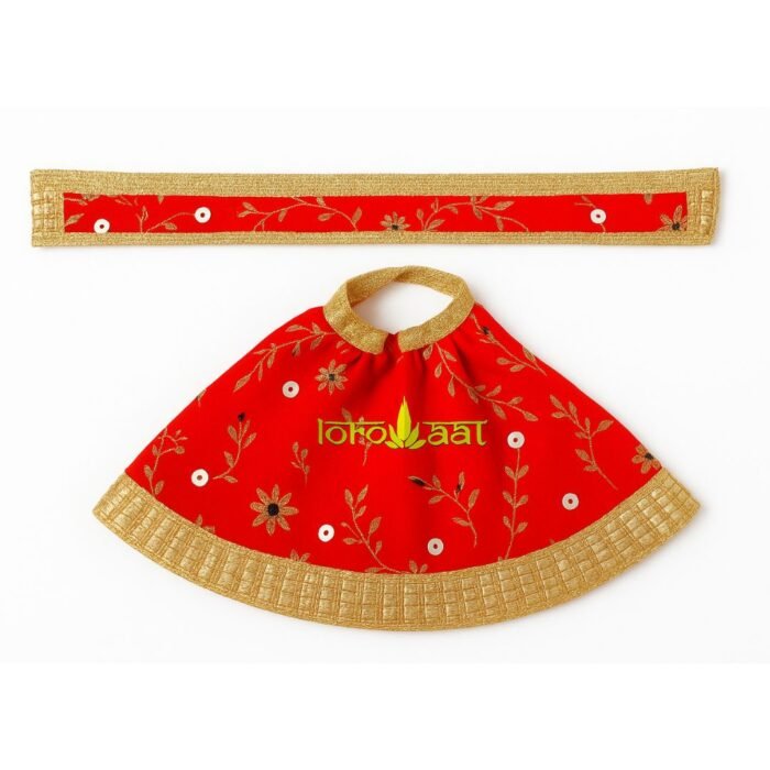 Orange Color Lehenga Chunri with Patka For Maa Durga/Saraswati/Lakshmi - Image 1