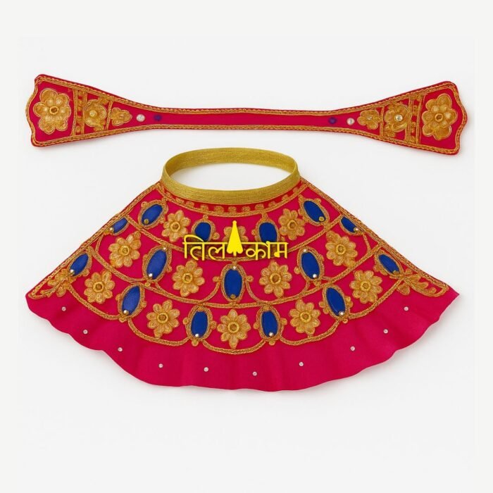 Red Color Navratri Special Maa Durga Lehenga Chunri with Patka - Image 1