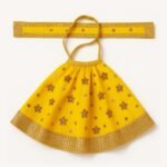 Handmade Maa Durga Yellow Color Lehenga Chunri with Patka