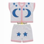 Star & Moon Printed Blue Cotton Summer Night Suit for Laddu Gopal