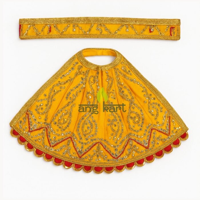 Yellow Color Lehenga Chunri with Patka For Maa Durga/Saraswati/Lakshmi - Image 1