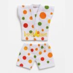 Dot Printed Multicolor Cotton Summer Night Dress for Ladoo Gopal