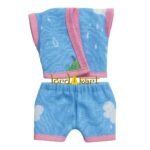 Cloud Printed Sky Blue Cotton Summer Night Suit for Laddu Gopal
