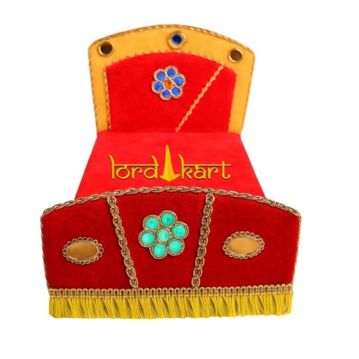Beautiful Red Velvet Bed for Laddu Gopal Ji for Janmashtmi - Image 1
