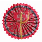 Krishna Janmashtami Leaf Printed Pink Color Summer Poshak For Bal Gopal