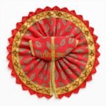 Krishna Janmashtami Leaf Printed Red Color Summer Poshak For Bal Gopal