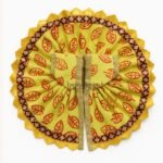 Krishna Janmashtami Leaf Printed Yellow Color Summer Poshak For Bal Gopal