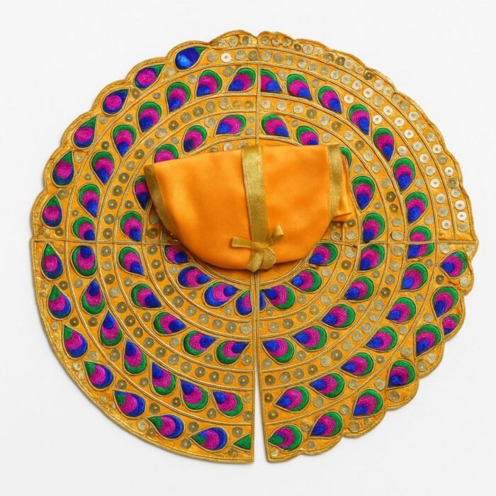 Meenakari Work Yellow Colour Laddu Gopal Fancy Krishna Janmashtami Dress - Image 1