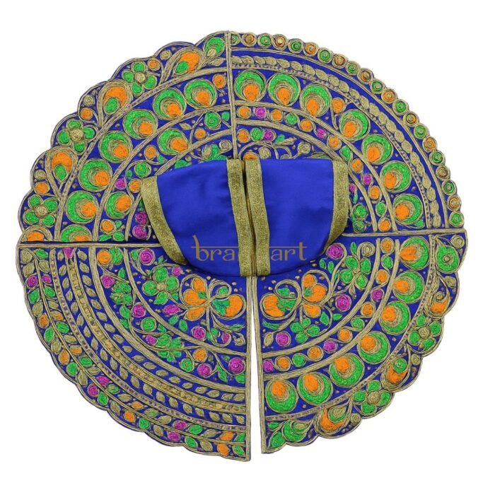 Meenakari Work Blue Colour Laddu Gopal Fancy Krishna Janmashtami Dress - Image 1