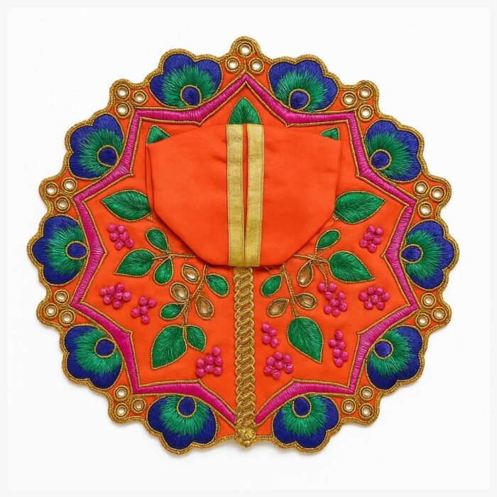 Krishna Janmashtami Fancy Kanha ji Poshak Orange Color for Laddu Gopal - Image 1