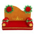 Red Color Laddu Gopal Silk Singhasan