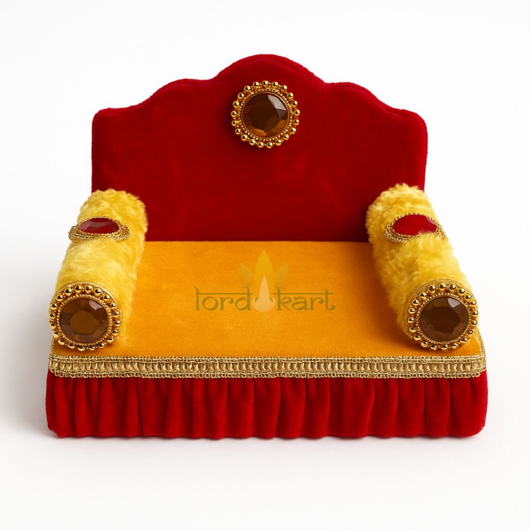 Yellow Laddu Gopal Silk Singhasan